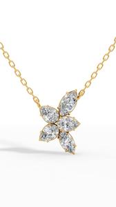 สร้อยคอเพชรทรงมาร์คีส์รูปทรงลูกแพร์ ประดับดอกไม้ ดีไซน์หรูหรา เงินแท้ 925 เพชรไร้สี VVS สำหรับงานแต่งงาน งานฉลองครบรอบ - Product Image 3