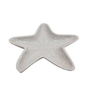 Kitchen & <b>Table</b> Top Iron Dish With Hammered Star Shaped <b>Matt</b> Gold Colour Tray & Platter for Serving and Decorative Serving Tray - Product Image 3