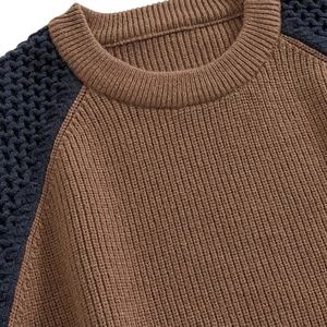 Sweat-shirt à col rond pour homme, en laine jacquard surdimensionnée, en polaire, écologique, coupe-vent, respirant, motif uni, pour l'hiver - Product Image 3