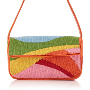 Bolso de Hombro de Primavera/Verano con Cuentas de Vidrio Hechas a Mano y Diseño Floral de Magnolia, Color y Forma Personalizables - Product Image 1