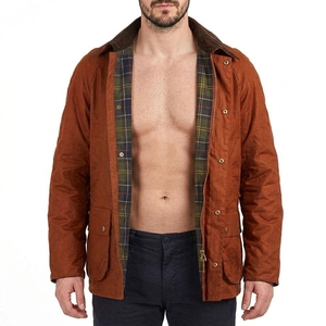 Wax Cotton <b>Jackets</b> Modern Casual Outdoor Durable Pocket Lightweight Breathable Winter Men's Front Logo Stand Collar <b>Jacket</b> - Product Image 3