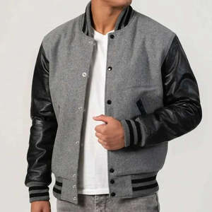 Wholesale Custom latest designs Long Sleeve Winter <b>Jacket</b> <b>Plain</b> Blank <b>Varsity</b> Letterman <b>Jacket</b> for men - Product Image 1