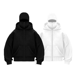 เสื้อฮู้ดดี้ผู้ชายผ้าฝ้ายฟลีซ 100% ทรงโอเวอร์ไซส์ สไตล์วินเทจ สำหรับฤดูหนาว มีกระเป๋า ระบายอากาศได้ดี แห้งเร็ว ทรงปกติ - Product Image 1