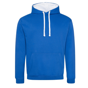 Sweat-shirt à capuche bleu pour homme, coupe classique, en molleton de coton, décontracté, pour l'automne, avec poche, doublure blanche, cordons de serrage - Product Image 4