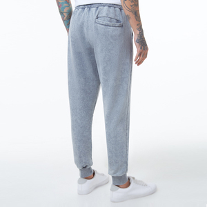 American Style Men <b>Lightweight</b> Breathable Quick Dry High Waist Sweat Pant Splicing Embroidered Casual Acid Wash <b>Jogger</b> - Product Image 3
