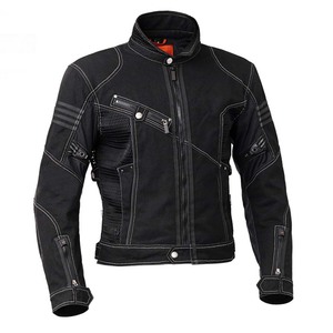 Blouson de moto protecteur avec protections CE, respirant, pour le tourisme et l'été, réfléchissant noir et bleu - Product Image 2