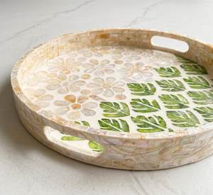 Custom Shape Shell <b>Mosaic</b> MOP Inlay Work Serving Tray Best Design for Arabic Home Decor B2B wholesale Supply - Product Image 4