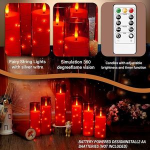 Set di 12 Candele LED Senza Fiamma con Timer, Atmosfera Romantica, Decorazione per la Casa, Candele Acriliche Stabili con Effetto Tremolante - Product Image 2