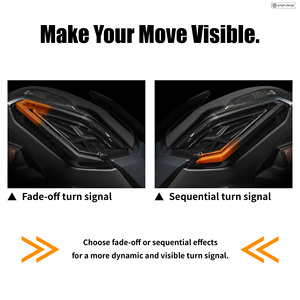 Feu arrière Xmax V2 avec écran LED RGB et 2 lentilles, nouveau design AJLIGHT pour moto 300 2023, rénovation/mise à niveau, garantie 12 mois - Product Image 2