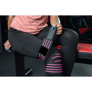 Vendas al por mayor de vendas profesionales para rodillas con diseño antirrodaduras, logotipo personalizado impreso, accesorios para levantamiento de pesas - Product Image 5