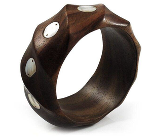 Elegantes Brazaletes de Madera, el Mejor Regalo Unisex, Joyería de Moda Multicolor Pulida, para Compromiso, Forma Hexagonal, Personalizable - Product Image 5