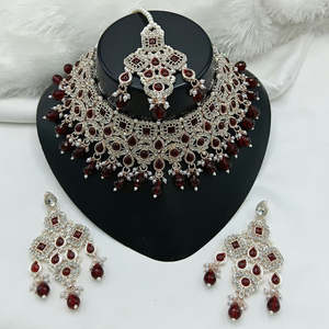 Juego de Joyería de Moda Jewelemarket, Collar de Diseño con Perlas y Cuentas con Piedras Austriacas Brillantes 10575420BLP - Product Image 4