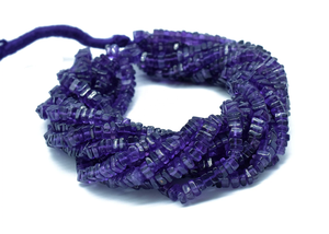AAA African <b>Amethyst</b> Smooth Heishi Square Shape Gemstone Beads 5-5.5 mm 16 Inches Strands Natural Gemstone For Jewelry Making - Product Image 6