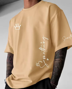 Camisetas de Punto de Lujo para Hombre OEM ODM, 100% Algodón, Moda de Verano, Camiseta de Manga Corta Extra Grande y Gruesa - Product Image 2