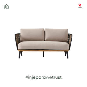 Sofá Moderno Danu de Madera de Teca Maciza con Ratán Sintético Tejido, Cojines Premium Hechos a Mano, Muebles de Exterior para Hoteles y Resorts - Product Image 3