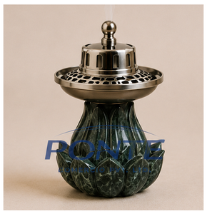 Handcrafted Lotus Brass Dhoop Dani Antique Finish Incense Burner For Home Purification Meditation And Bakhoor Aromatherapy <b>Decor</b> - Product Image 5