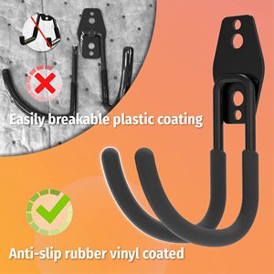 HUHOLE Juego de 4 Ganchos para Garaje de Aleación de Zinc con Acabado Negro - Product Image 6