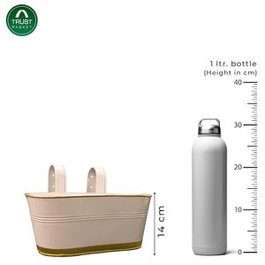Jardinières murales modernes en métal, pots à fleurs suspendus elliptiques avec revêtement en poudre pour plantes vertes, design minimaliste - Product Image 5