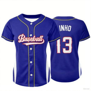 Camiseta de Béisbol Personalizada con Nombre y Número, Cuello en V, Uniforme Deportivo Transpirable para Adultos y Jóvenes con Estilo de Pantalones Cortos - Product Image 4