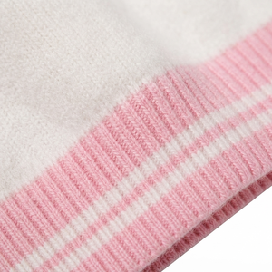 <b>Custom</b> Autumn Winter Sorority Sweater Greek Apparel White Pink V Neck Cardigan Breathable Stylish Knit Wear for Women - Product Image 6
