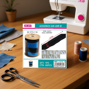 Cerniera Ilan 3 Cm X 20 M N° 5 Blu Marino Per Cucito e Artigianato - Product Image 3