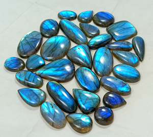 Lote de forma de mezcla de piedras preciosas de labradorita suave Flash azul Natural de alta calidad, cabujones traseros planos por gramo, precio al por mayor - Product Image 3