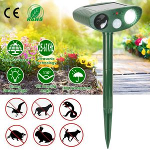 Dissuasore Solare a Ultrasuoni per Animali con Sensore di Movimento PIR, Impermeabile IPX4, Controllo Abbaiamento per Fattoria, Giardino, Cortile, Dissuasore per Procioni - Product Image 1