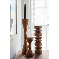 Porte-bougie en bois Halifax, matériau organique écologique, fait main en Inde, forme naturelle, décoration intérieure, style mascotte, artisanat