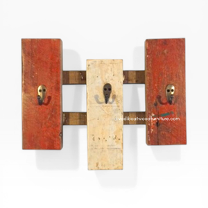 DIVADI Crochets en bois faits à la main, style rustique, antique, vintage, 3 crochets, écologiques, multifonctionnels, pour suspendre manteaux et clés - Product Image 1