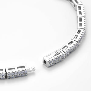 Bracelet Tennis Hip Hop Classique en Or Plaqué avec Perles d'Eau Douce et Moissanite, Taille Brillante, Sertissage en Canal, Géométrique, Unisexe, Quotidien - Product Image 3