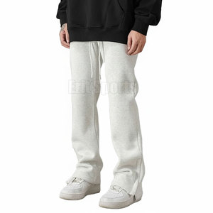 Modern Men's Flare <b>Trouser</b> with <b>Elastic</b> <b>Waist</b> Mid Rise Casual Fit Premium Stitching Soft Fabric OEM Service for Street Wear - Product Image 4