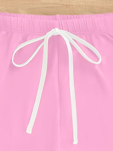 Ensemble de pyjama deux pièces décontracté européen et américain pour femme, dos nu, sexy, respirant, en Spandex/Coton, pour l'été et l'automne - Product Image 6