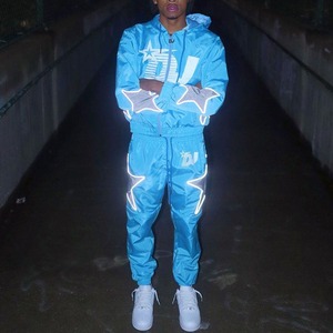 Custom Streetwear Nylon Windbreaker <b>Jacket</b> and Split Shorts Set <b>Summer</b> Water Resistant <b>Men's</b> Tracksuit - Product Image 2