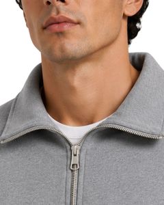 Light Gray <b>Men</b> Oversized Quarter Zip Sweatshirt <b>Pullover</b> Fleece Long Sleeve Casual Streetwear Sweater Custom Heavy Cotton Top - Product Image 3