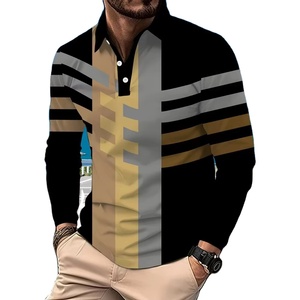 OEM เสื้อโปโลแนวธุรกิจของผู้ชายเสื้อยืดกอล์ฟสำหรับวัยกลางคนเสื้อไซส์ใหญ่แขนยาวระบายอากาศได้ดีดีไซน์ปกเสื้อถัก - Product Image 4