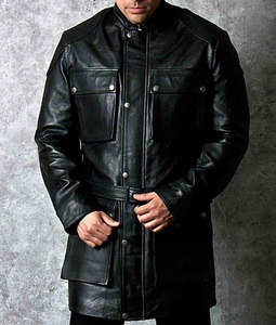 Vestes pour hommes style gothique Dark Knight, style punk, col montant, en cuir imperméable, pour cosplay - Product Image 2