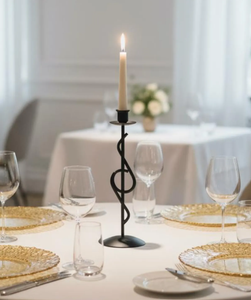 <b>Black</b> Metal Decorative Modern Candle Holders for Home Decor Wedding Party Table Centerpieces Fireplace Mantel <b>Candlestick</b> - Product Image 4