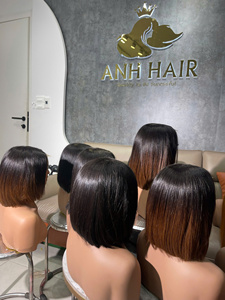 100% Vietnamese Human Hair Short Straight <b>Bob</b> <b>Wig</b> Natural Black Blunt Cut <b>Bob</b> <b>Wig</b> - Product Image 4