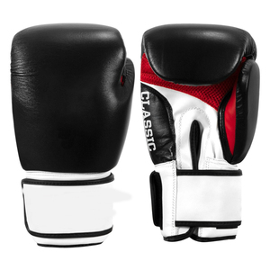 Gants de boxe en cuir respirants unisexes personnalisés avec votre propre logo imprimé, fermeture à boucle et crochet - Gants d'entraînement professionnels - Product Image 1