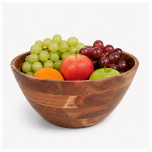 Bol à salade en bois naturel écologique fait main, bol à mélanger rond en bois massif pour fruits et collations, vente en gros, logo personnalisé - Product Image 4