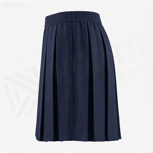 Jupe plissée mini pour femme, couleur unie, taille élastique, respirante, polyester, style toutes saisons - Product Image 3
