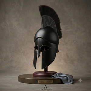 Casco de Acero Corintio Griego Medieval Negro Hecho a Mano para Guerrero, Armadura para Reenactamiento - Product Image 5