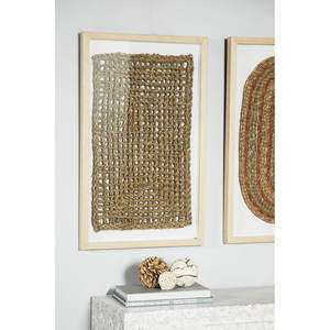 DreamCraft Farmhouse Arte de la pared enmarcado de madera rústica abstracta Decoración de Vietnam - Product Image 3