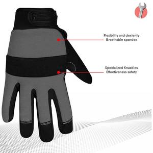 Gants de travail de sécurité en cuir véritable durables pour les mécaniciens, les ouvriers du bâtiment et les utilisations en extérieur - Product Image 4