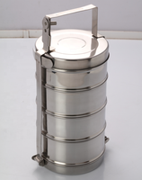 Boîte à lunch en acier inoxydable empilable écologique et bon marché avec conservation de la fraîcheur Contenant de stockage alimentaire de cuisine avec poignée