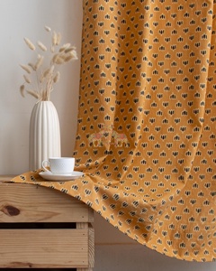 ชุดผ้าม่านลายดอกบัวพิมพ์ลายด้วยมือ คอลเลคชั่นใหม่ สำหรับตกแต่งบ้าน - Product Image 3