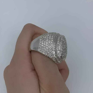 Luxury Moissanite Round <b>Dome</b> <b>Ring</b> Iced Out 925 Silver Hip Hop Jewelry Bold Statement <b>Ring</b> Mens Women Gift Elegant Shine Shine - Product Image 2