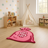 Tapis en laine tufté à la main, forme abstraite irrégulière contemporaine, design moderne, sur mesure, fabriqué en Inde pour la maison