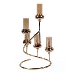 Lanterne à bougie en fer doré de style vintage de luxe avec corps en verre transparent pour la décoration rustique moderne de la maison - Product Image 5