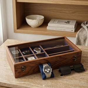 Caja Organizadora de Relojes de Madera con Tapa de Cristal, Estuche de Madera para Relojes de Lujo para Hombre de AYAANS - Product Image 5
